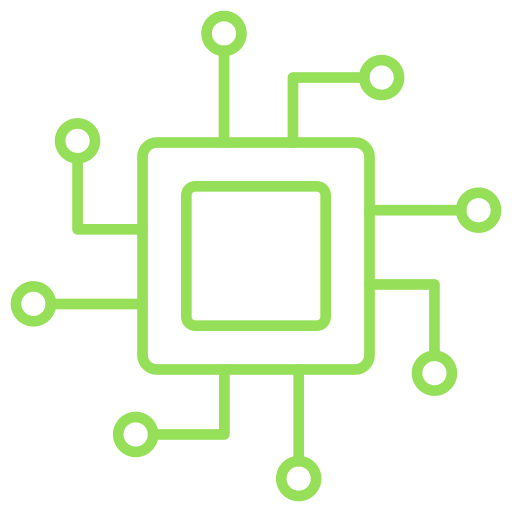 Green outline icon of female profile beside calendar with star, on black background.